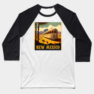 New Mexico Vintage Travel Art Poster Baseball T-Shirt